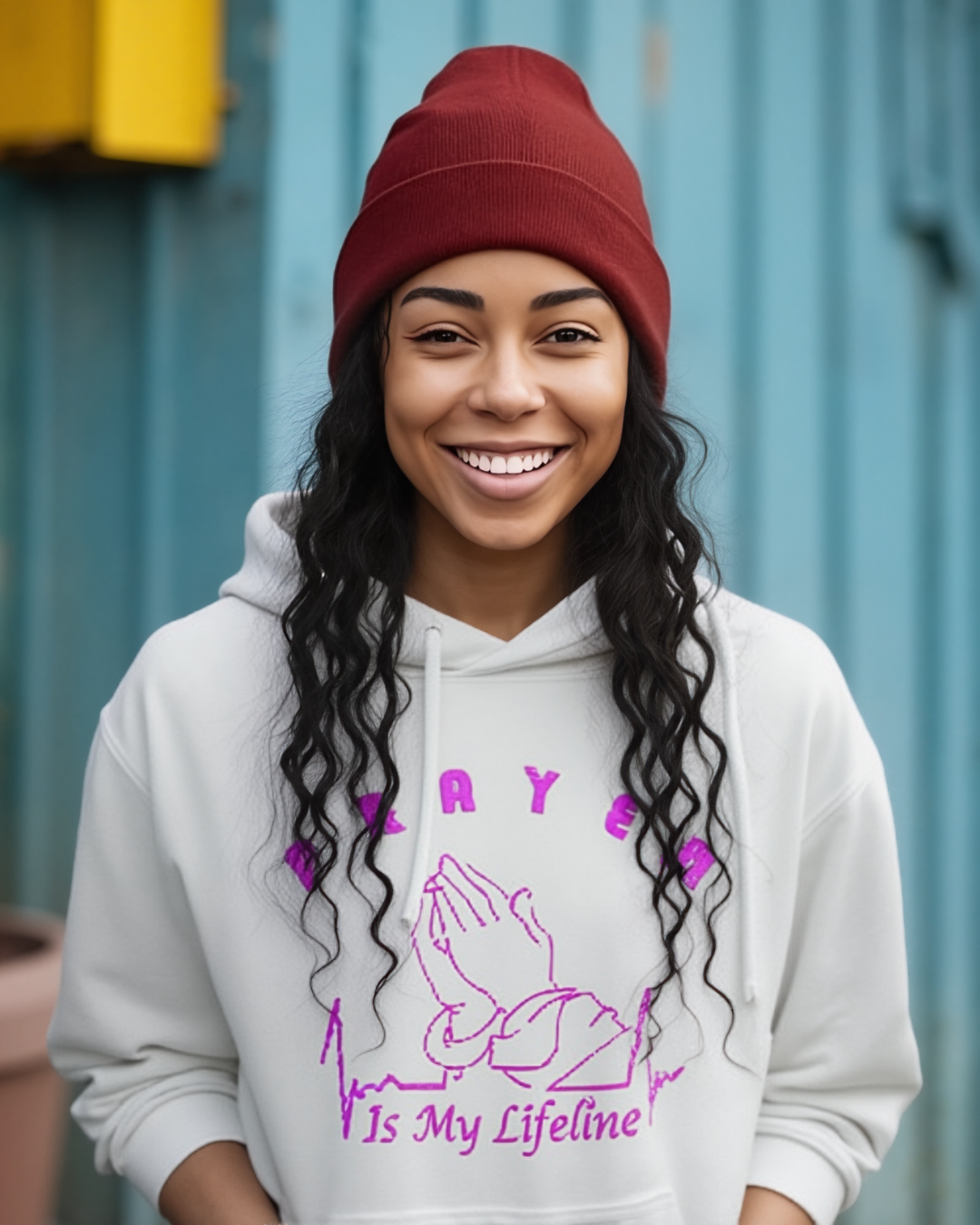 Womens Prayer Hoodie Pink